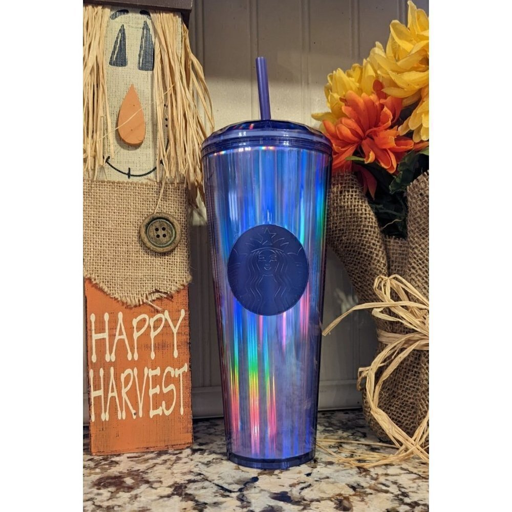 Starbucks Fall Halloween 2022 Purple Iridescent Kaleidoscope Tumbler NEW